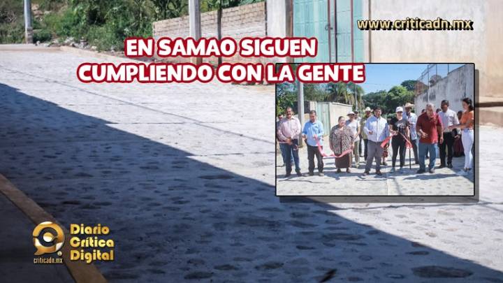 Entregan obra de empedrado ahogado en colonia de Santa María del Oro