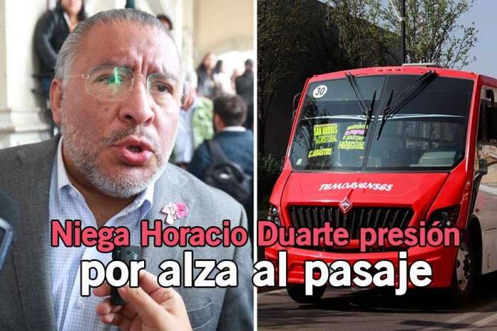 Niega Horacio Duarte presión por alza al pasaje en Edomex