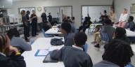Louisville police officers visit Nativity Academy in downtown