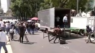 Integrantes de la FEDER se manifiestan en Reforma contra el genocidio en Gaza