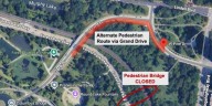 Northeast Forest Park pedestrian bridge closed after being hit by car