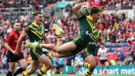Kangaroos v England first Test 2025: Result, score, Reece Walsh man of the match, swan dive try video, Ashes series at Wembley news