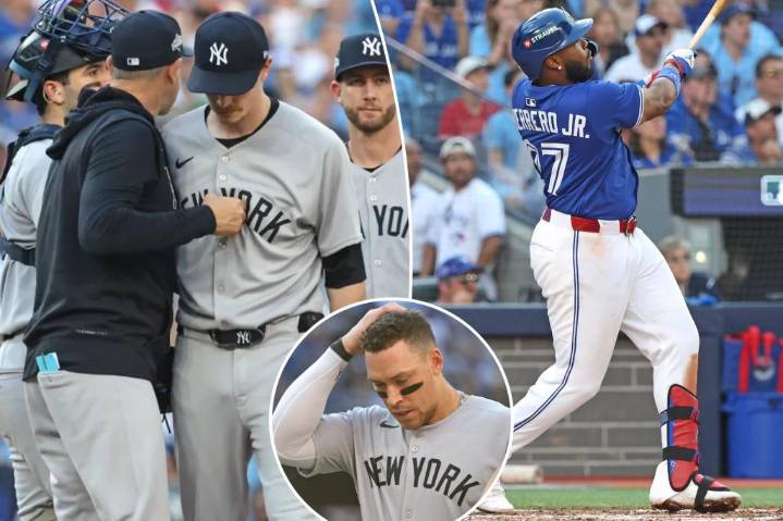 Yankees pushed to brink again after Blue Jays beatdown in ALDS Game 2