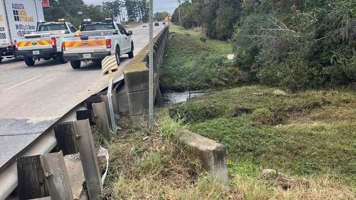 Georgia DOT: Augusta bridge on Hwy. 56 partly closed after washout