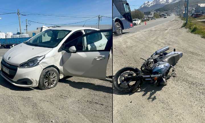 Colisión entre una moto y un auto