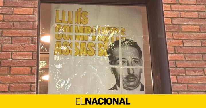 La pancarta de Vox tildando de "asesino" a Companys en el Parlament que ha indignado al independentismo