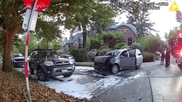Seattle police arrest man for ramming family van