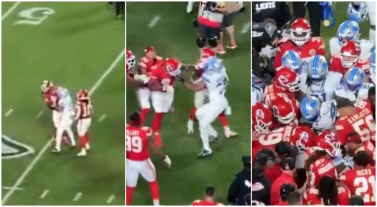 Resultó victoria de Chiefs a Lions en… pelea campal 🎦