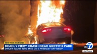 Driver killed after car slams into tree, catches fire near Griffith Park