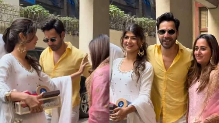 Varun Dhawan, Natasha Dalal Step Out With Family For Dhanteras Celebrations