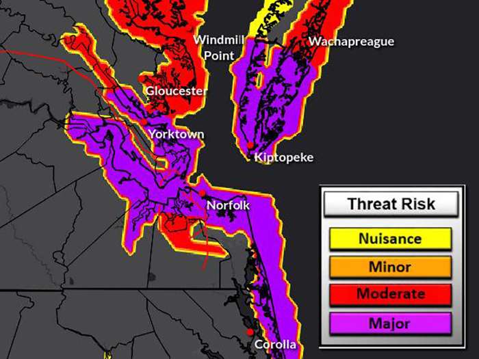 'Major' flooding is expected in Hampton Roads