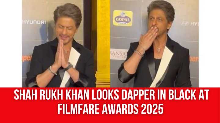 Shah Rukh Khan looks dapper in black at Filmfare Awards 2025