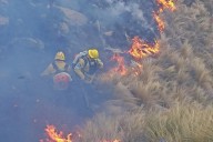 Quebrada del Condorito: un bombero resultó herido, tras ser impactado por la descarga de un avión hidrante