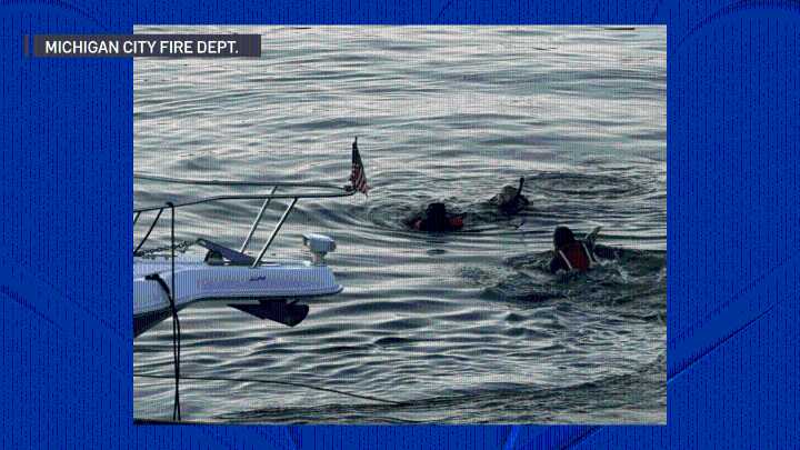 First responders rescue 2 from vehicle submerged in NW Indiana creek
