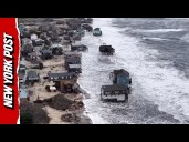 Waves Flood Oceanfront Homes in North Carolina