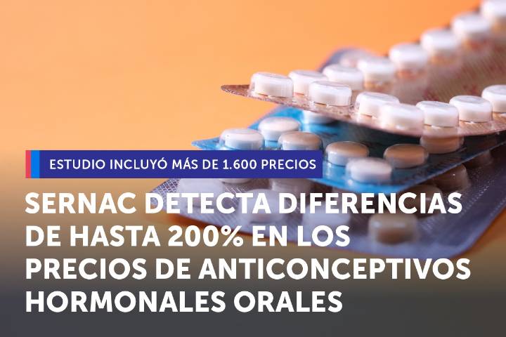 SERNAC DETECTA DIFERENCIAS DE HASTA 200% EN LOS PRECIOS DE ANTICONCEPTIVOS HORMONALES ORALES.