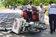 Motociclista resulta herido tras chocar contra un auto en la Avenida Concordia de Campeche