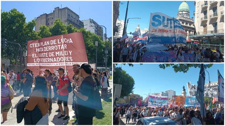 Paro nacional docente: comenzó la movilización al Ministerio de Educación