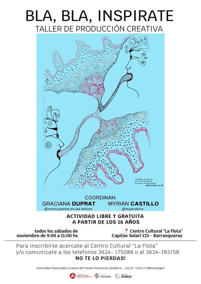 BARRANQUERAS: “Bla, Bla, Inspirate”, Un Taller Para Despertar La Creatividad