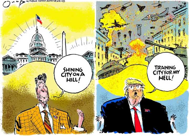 Cartoon: Shining city, or burning city?