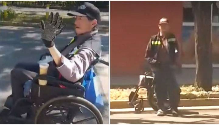 La insólita respuesta de hombre que fingía estar en silla de ruedas en Recoleta para pedir dinero