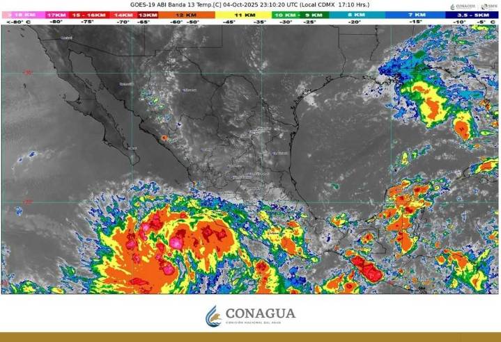La tormenta tropical Priscilla ocasionará lluvias intensas y oleaje elevado en costas del occidente de México