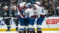 Necas scores two goals as Avalanche rout Kings in dominant season opener