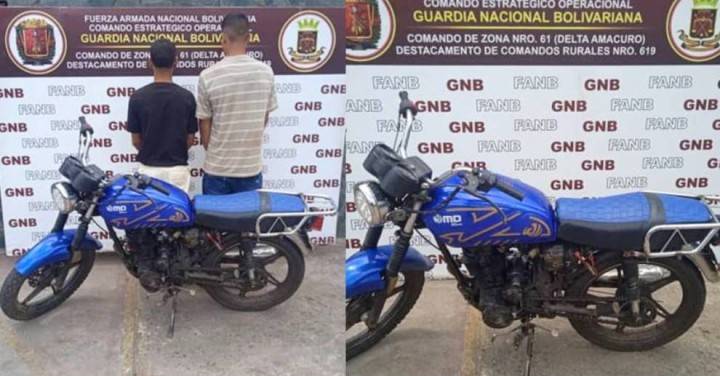 Iban pirados en moto robada y la GNB 619 se le atravesó en el camino