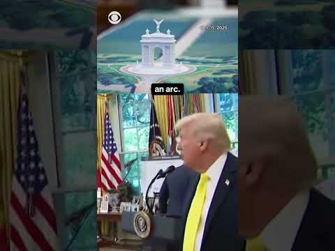 Model of Trump's proposed triumphal arch seen on Resolute Desk #shorts