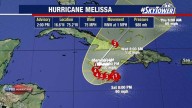 Melissa strengthens into Category 1 hurricane in the Caribbean