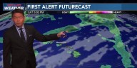 First Alert Forecast: More showers, chance of thunderstorms in the week ahead