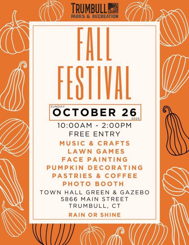 Town of Trumbull Announces Family-Friendly Fall Festival on the Town Hall Green