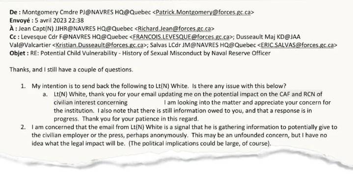 Navy worried about political fallout if media found out about ‘Officer X’