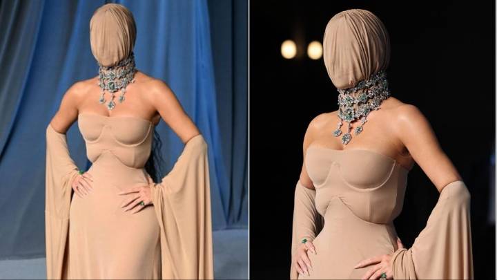 Kim Kardashian Shows Up In Full Head-To-Toe Masked Look At Academy Museum Gala