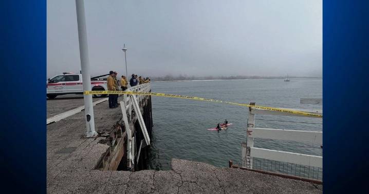 Vehicle drives off Santa Cruz wharf; crews extricate 1 person and a dog