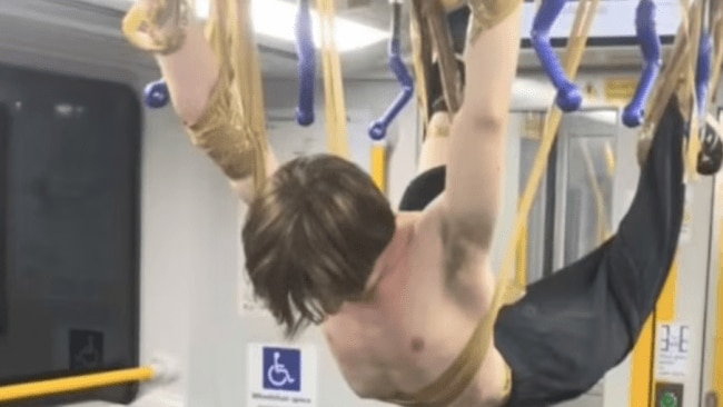 Police and transport officials warn Sydney teens after ‘performance art’ stunts see youths taped to posts, zip