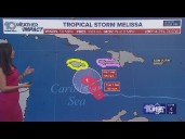 Tracking the Tropics: Tropical Storm Melissa continues to strengthen in the Caribbean