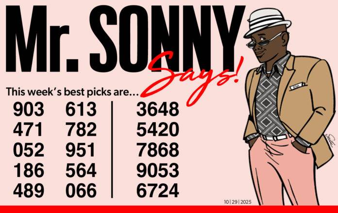 MR SONNY KNOWS for October 29, 2025