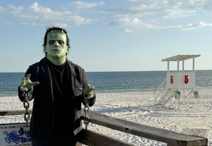 Alabama man becomes ‘Frankenstein of the Gulf Coast’ in monthlong Halloween tribute