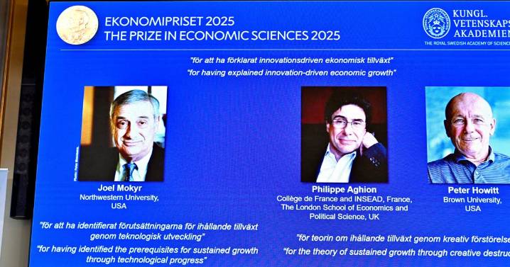 Nobel economics prize goes to 3 researchers for explaining innovation