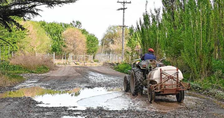 Productores alertan por el estado de las calles rurales en el Alto Valle antes de iniciar la cosecha