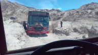 Bomberos de Santa María asistieron a un colectivo turístico encajado en Entre Ríos