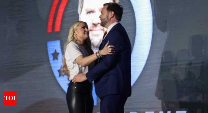 JD Vance-Erika Kirk photo viral amid social media chatter on 'Christian First Lady'; MAGA divided amid major controversy