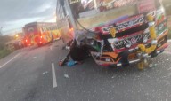 Three killed in car-bus collision in Karnataka's Tumakuru