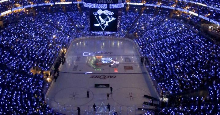 Fan at Blues-Penguins game critical after fall down a level