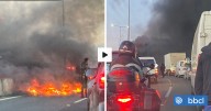 Encapuchados instalan barricadas en Ruta Las Palmas: mostraron lienzos alusivos a Julia Chuñil