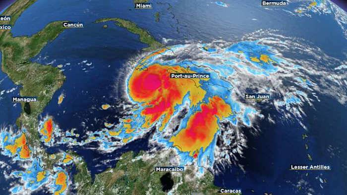 Hurricane Melissa develops as a Category 1, bringing dangerous rains and landslides to southern Caribbean