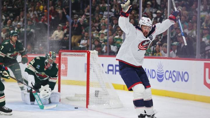 Marchenko's hat trick and Merzlikins' 48 saves help Blue Jackets spoil Wild home opener with 7