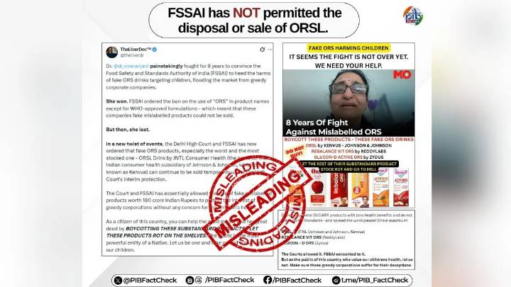 FSSAI denies allowing sale of ‘fake ORS’ amid social media claims