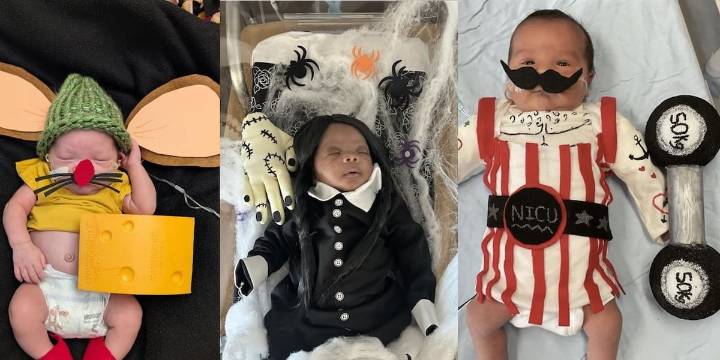 NICU babies dress up for Halloween